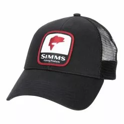 Simms Bass Patch Trucker Cap Kappe Schwarz